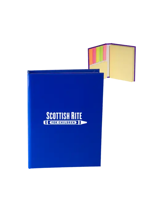 Dark Royal Blue Sticky Book Folio, 3.125 x 4.125 w/Scottish Rite for Children Logo