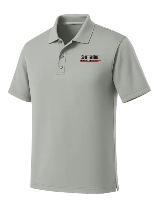 Light Grey Dry Zone UV Micro Mesh Polo w/Scottish Rite for Children Logo