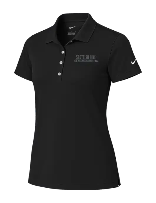 Nike Womens Black Tech Basic Dri-FIT Polo
 w/Scottish Rite for Children Logo