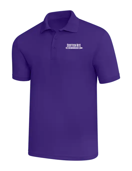 Purple PosiCharge RacerMesh Polo w/Scottish Rite for Children Logo