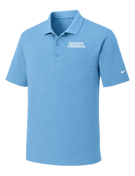 Nike Dri-FIT Light Blue Striated Polo w/Scottish Rite for Children Logo