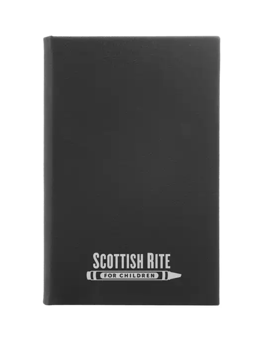 Black Leatherette 5.25 x 8.25 Journal w/Scottish Rite for Children Logo