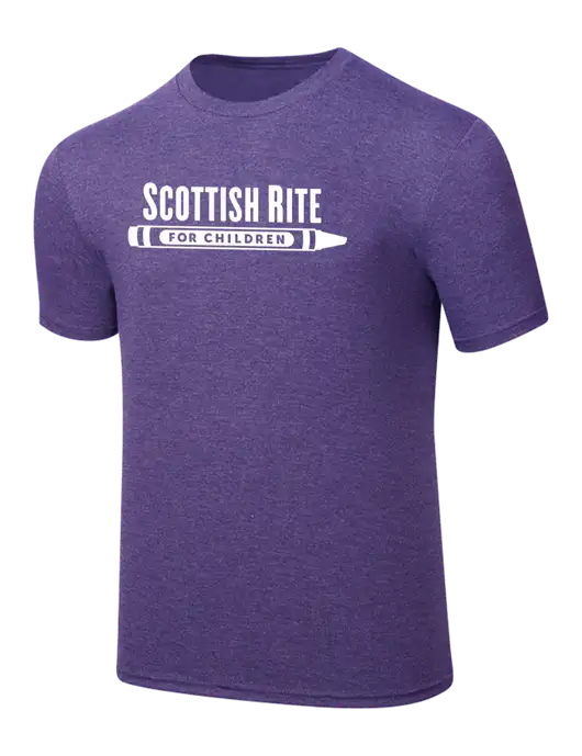 Simply Soft Purple Frost 4.5oz  Poly/Combed Ring Spun Cotton T-Shirt w/Scottish Rite for Children Logo