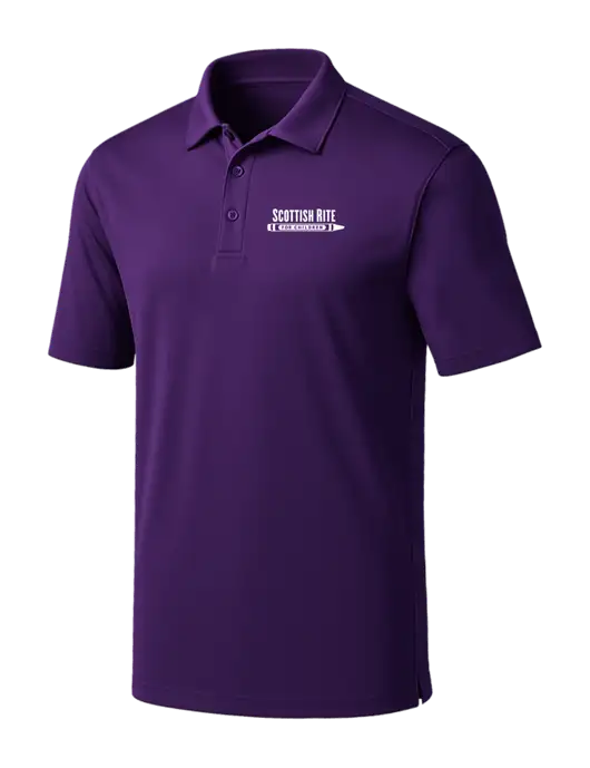 Purple Silk Touch Performance Polo w/Scottish Rite for Children Logo