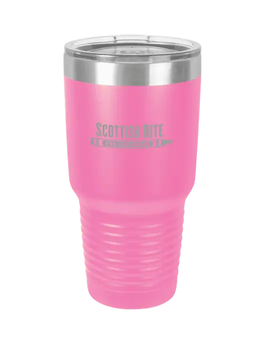 Polar Camel 30 oz Powder Coated Pink Vacuum Insulated Tumbler w/Scottish Rite for Children Logo