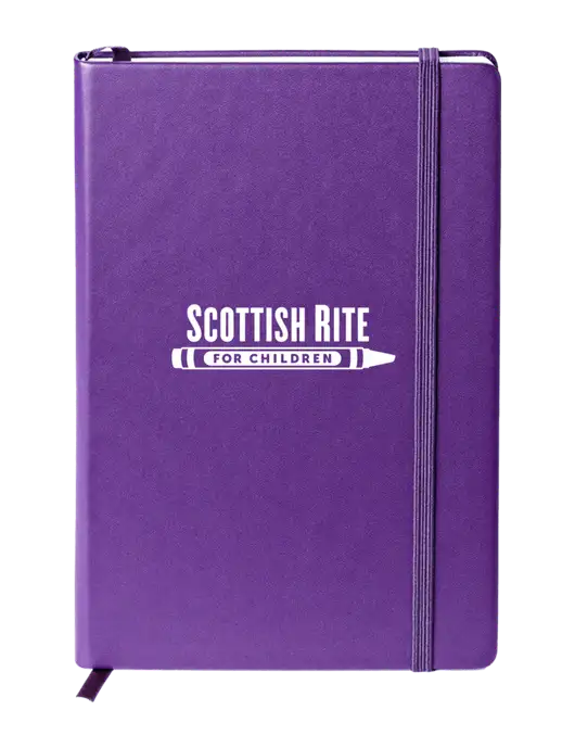 Neoskin Purple Hard Cover Journal 5.75 x 8.375
 w/Scottish Rite for Children Logo
