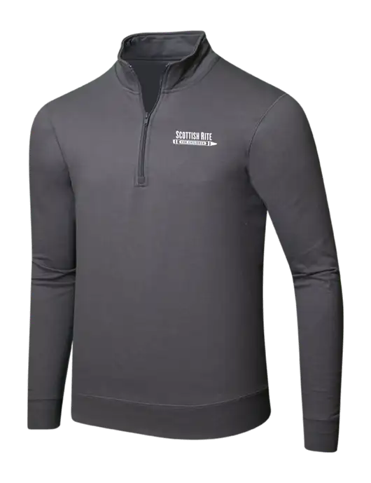 Charcoal 8.5 oz Ring Spun 1/4 Zip Pullover Sweatshirt w/Scottish Rite for Children Logo
