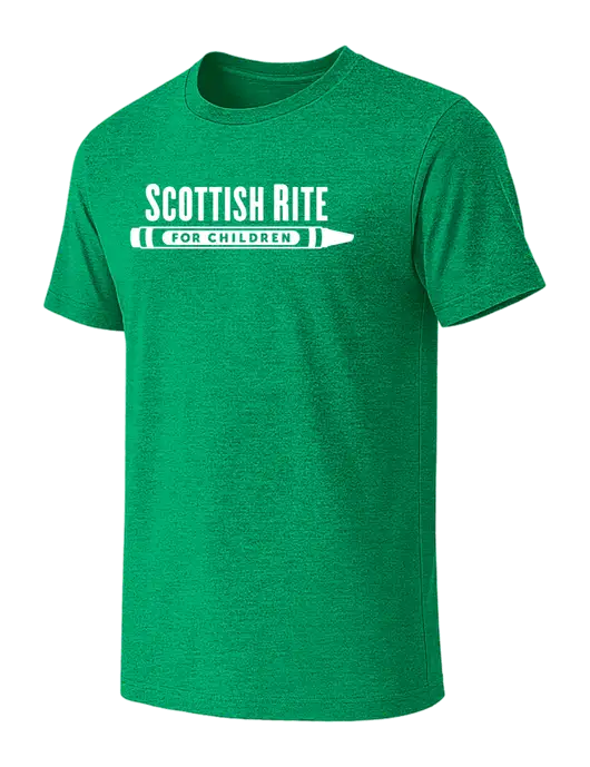 BELLA+CANVAS Heather Kelly Green CVC Short Sleeve Tee w/Scottish Rite for Children Logo