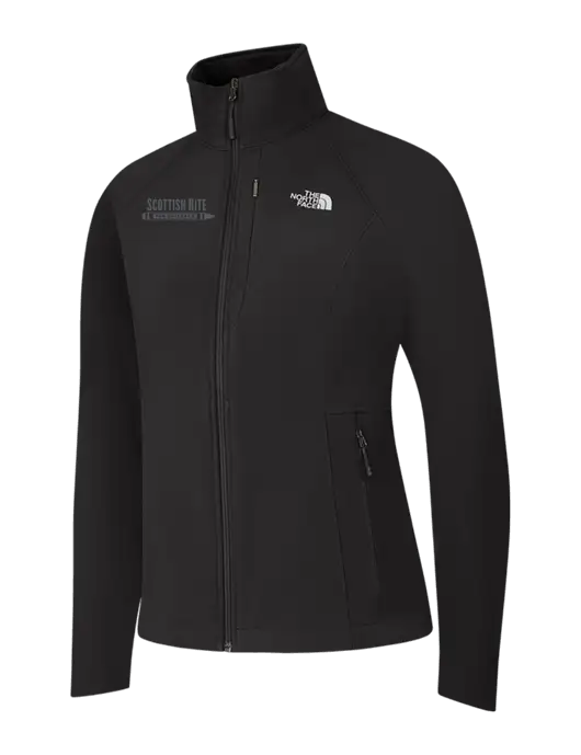 North Face Womens Black Apex Barrier Soft Shell Jacket  w/Scottish Rite for Children Logo