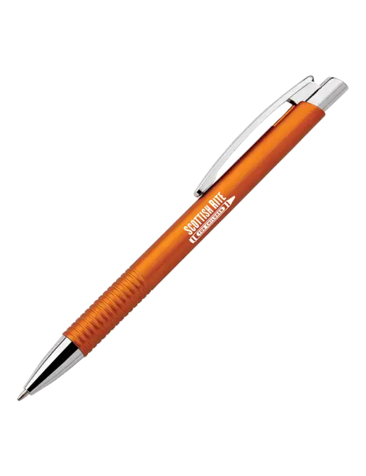 Malay Orange Ballpoint Pen - Blue Ink w/Scottish Rite for Children Logo