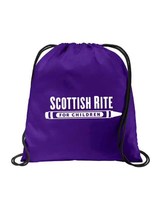 Drawstring Purple Cinch Pack w/Scottish Rite for Children Logo