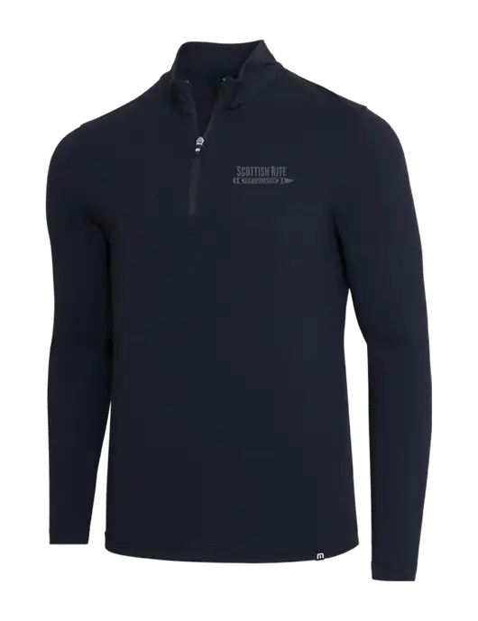 TravisMathew Black Crestview 1/4 Zip w/Scottish Rite for Children Logo