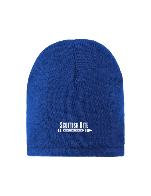 Dark Royal Fleece-Lined Beanie Cap w/Scottish Rite for Children Logo