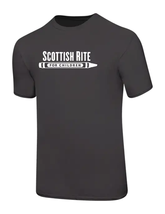 Ring Spun Charcoal 4.5 oz T-Shirt w/Scottish Rite for Children Logo