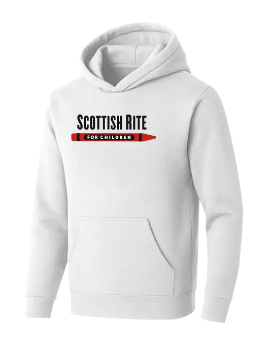 BELLA+CANVAS White Sponge Fleece Pullover Hoodie w/Scottish Rite for Children Logo