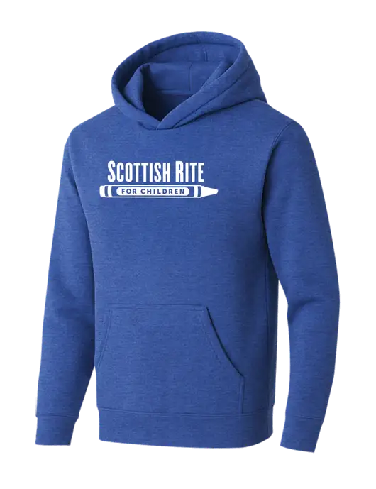 BELLA+CANVAS Heather Royal Sponge Fleece Pullover Hoodie w/Scottish Rite for Children Logo