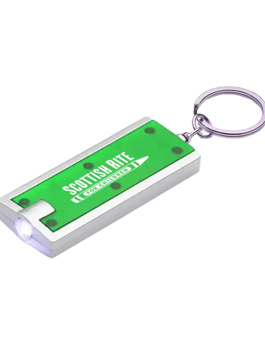 Simple Touch Kelly Green LED Keychain w/Scottish Rite for Children Logo