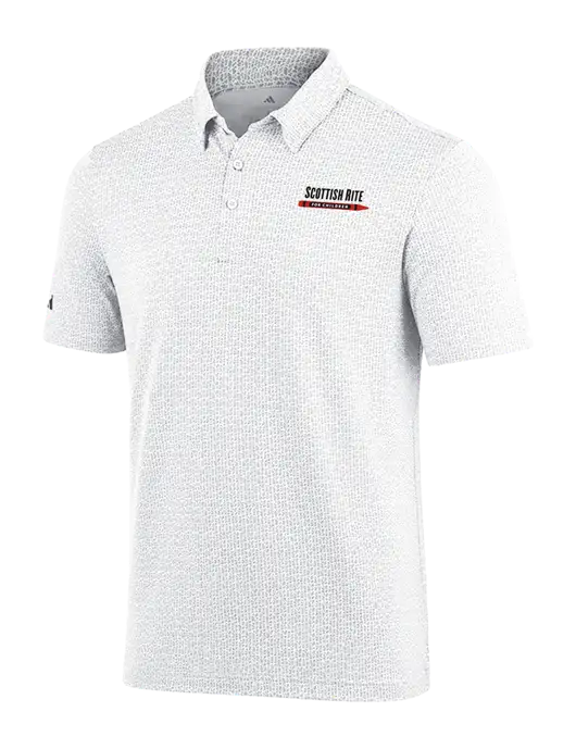 Adidas White Printed Blend Polo w/Scottish Rite for Children Logo