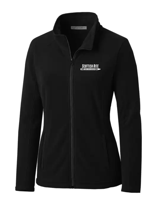 Black Womens Microfleece Jacket w/Scottish Rite for Children Logo