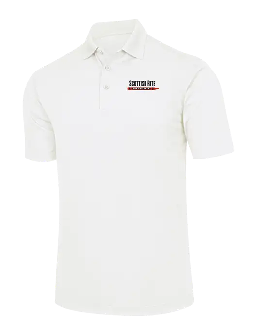 White Micropique Sport-Wick Polo w/Scottish Rite for Children Logo