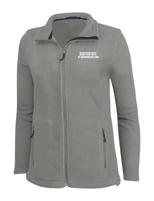 Womens Medium Grey Fleece Jacket w/Scottish Rite for Children Logo