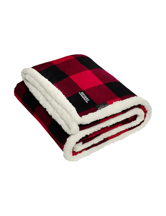 Red/Black Flannel  Sherpa Blanket w/Scottish Rite for Children Logo
