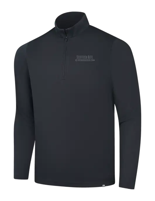TravisMathew Black Coveside ¼-Zip w/Scottish Rite for Children Logo
