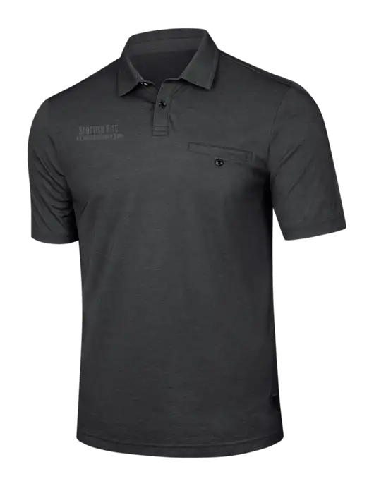 TravisMathew Black Heather Sunsetters Pocket Polo w/Scottish Rite for Children Logo