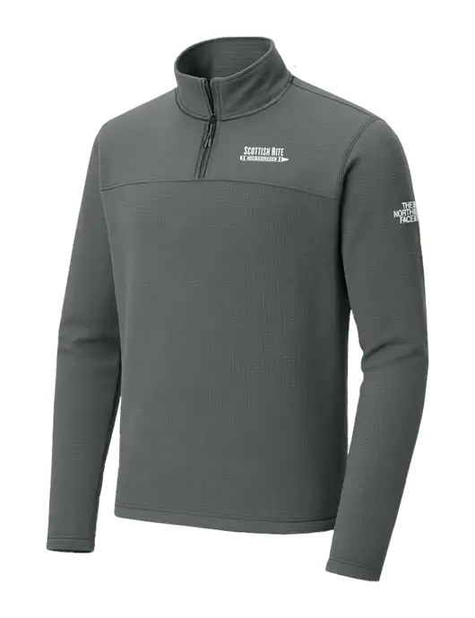 The North Face Aim 1/4-Zip Dark Medium Grey Fleece w/Scottish Rite for Children Logo