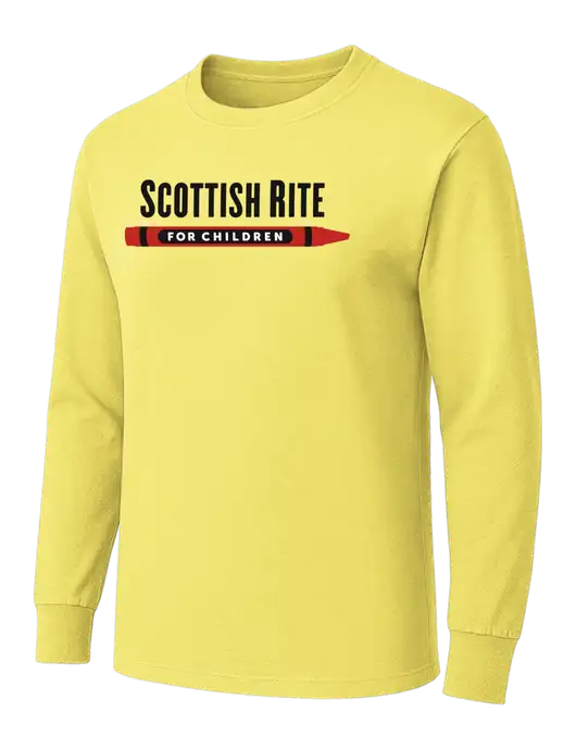 Yellow Heavyweight Long Sleeve 6.1 oz T-Shirt w/Scottish Rite for Children Logo