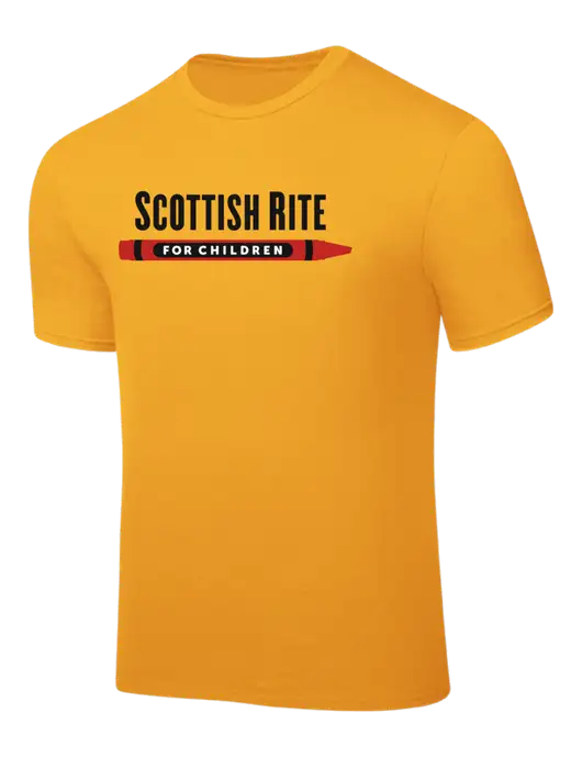 Yellow Gold PosiCharge Competitor Tee w/Scottish Rite for Children Logo