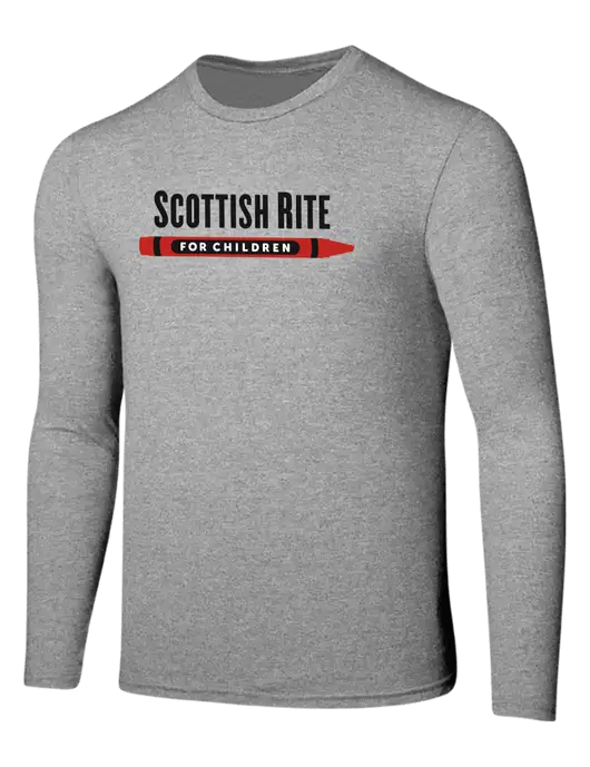 Seriously Soft Light Heathered Grey Long Sleeve T-Shirt w/Scottish Rite for Children Logo