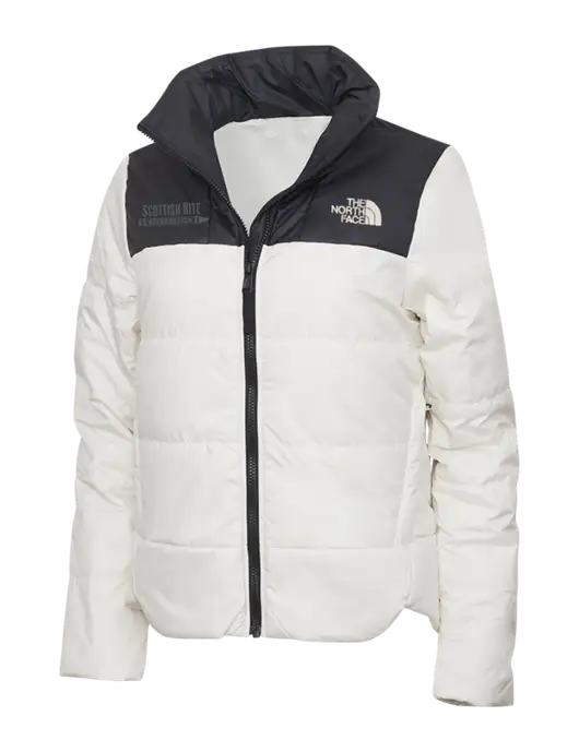 North Face Womens Vintage White Everyday Insulated Jacket w/Scottish Rite for Children Logo