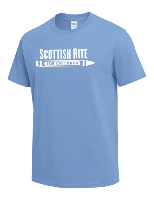 Light Blue Heavyweight 6.1 oz T-Shirt w/Scottish Rite for Children Logo