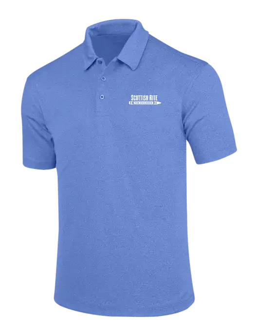 Light Royal Trace Heather Polo w/Scottish Rite for Children Logo
