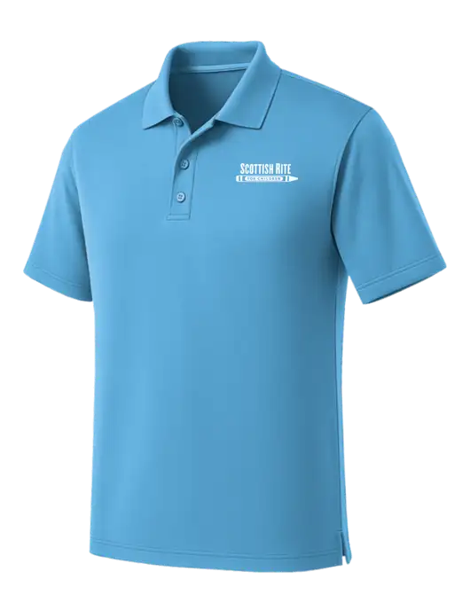 Carolina Blue Dry Zone UV Micro Mesh Polo w/Scottish Rite for Children Logo