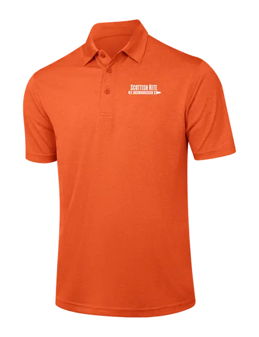 Orange Heather Contender Polo w/Scottish Rite for Children Logo
