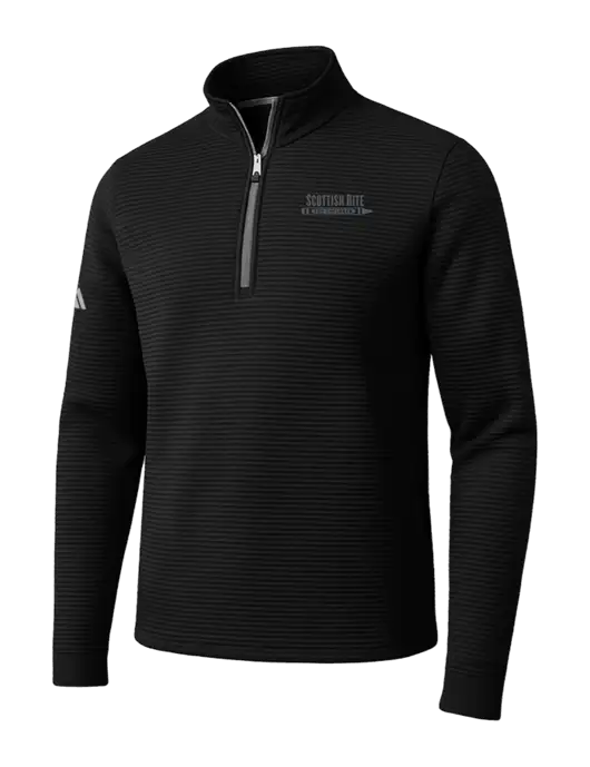 Adidas Black Spacer Quarter-Zip Pullover w/Scottish Rite for Children Logo