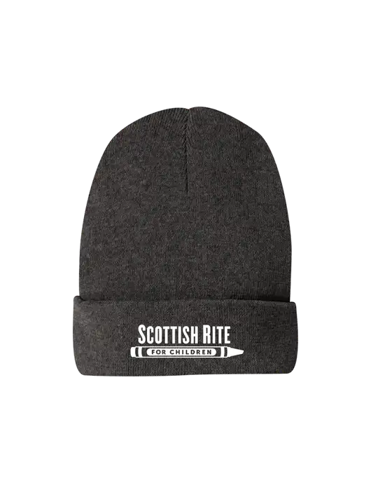 Recycled Charcoal Heather Beanie w/Scottish Rite for Children Logo