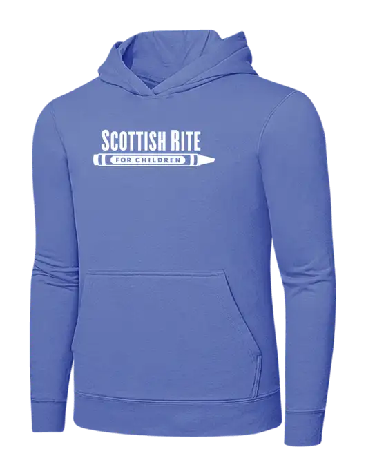Carolina Blue 7.8 oz Ring Spun Hooded Sweatshirt w/Scottish Rite for Children Logo