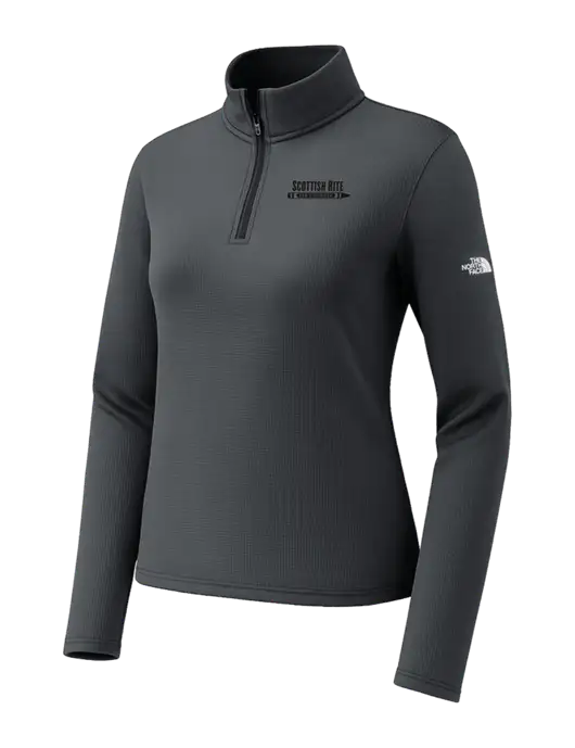 The North Face Womens Aim 1/4-Zip Charcoal Grey Fleece w/Scottish Rite for Children Logo