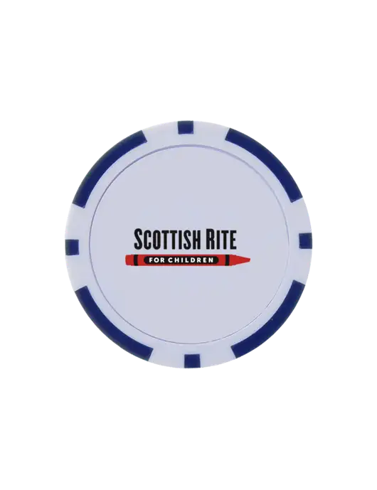 Dark Royal Poker Chip Ball Marker w/Scottish Rite for Children Logo