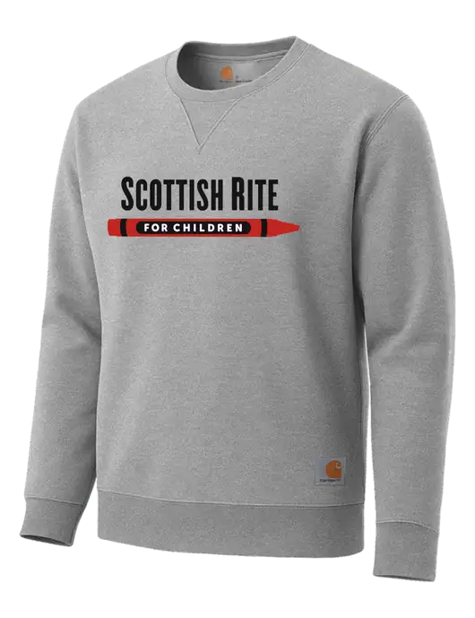 Carhartt Light Grey Heather Midweight Crewneck Sweatshirt w/Scottish Rite for Children Logo
