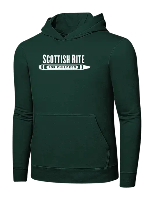Dark Green 7.8 oz Ring Spun Hooded Sweatshirt w/Scottish Rite for Children Logo