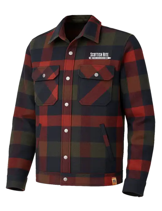 Russell Outdoors Red Plaid Basin Jacket w/Scottish Rite for Children Logo