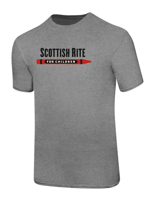 Ring Spun Light Heather Grey 4.5 oz T-Shirt w/Scottish Rite for Children Logo