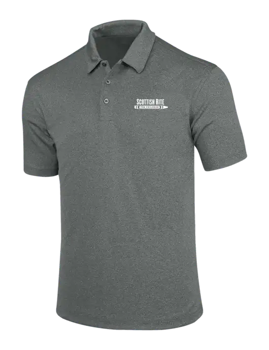 Charcoal Trace Heather Polo w/Scottish Rite for Children Logo
