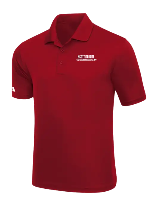 Adidas Red Basic Sport Polo w/Scottish Rite for Children Logo