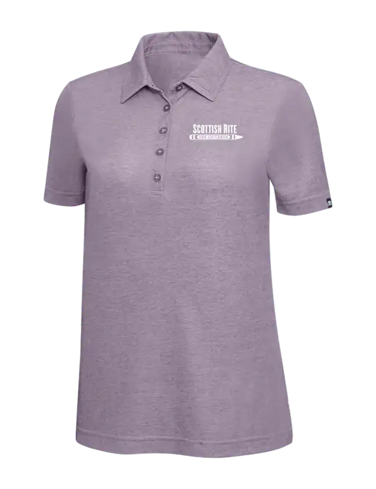 TravisMathew Light Purple Heather Womens Oceanside Polo w/Scottish Rite for Children Logo