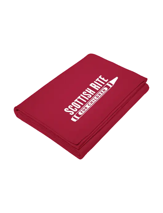 Core Red Fleece Sweatshirt Blanket w/Scottish Rite for Children Logo